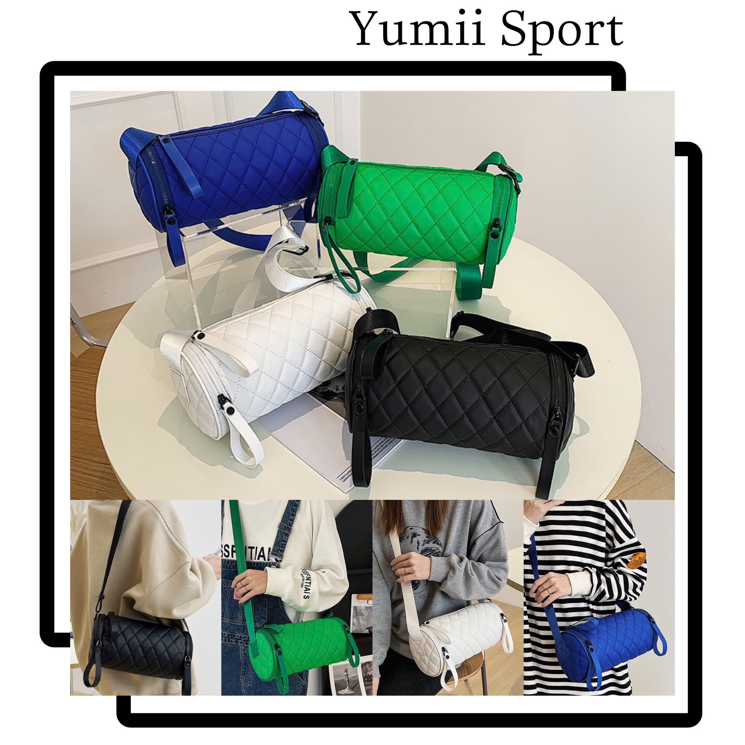 Túi Trống Thể Thao Tập Gym Yoga Nữ - Túi Trống Đeo Chéo Hình Thoi Style HQ, Chất Polyester Cao Cấp, Chống Nước_thumbnail_13