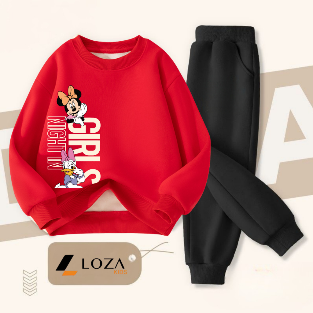 Bộ nỉ bé gái in hình Mickey - Loza BI535_thumbnail_3