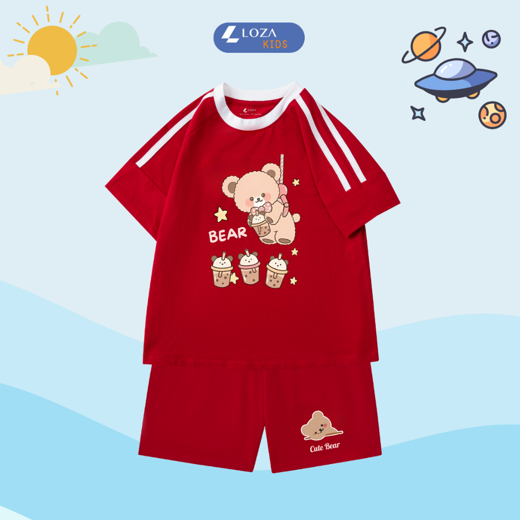 Đồ bộ trẻ em phối viền hình gấu Bear - Loza Kids BF258_thumbnail_3