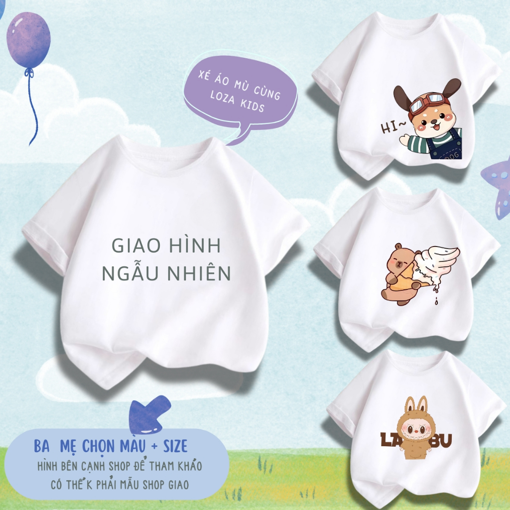 Áo thun cho bé gái, bé trai lẻ size 