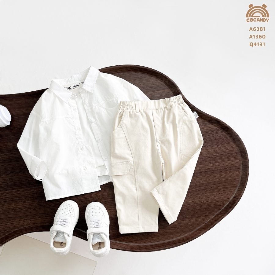 Quần dài KAKI be túi cạnh