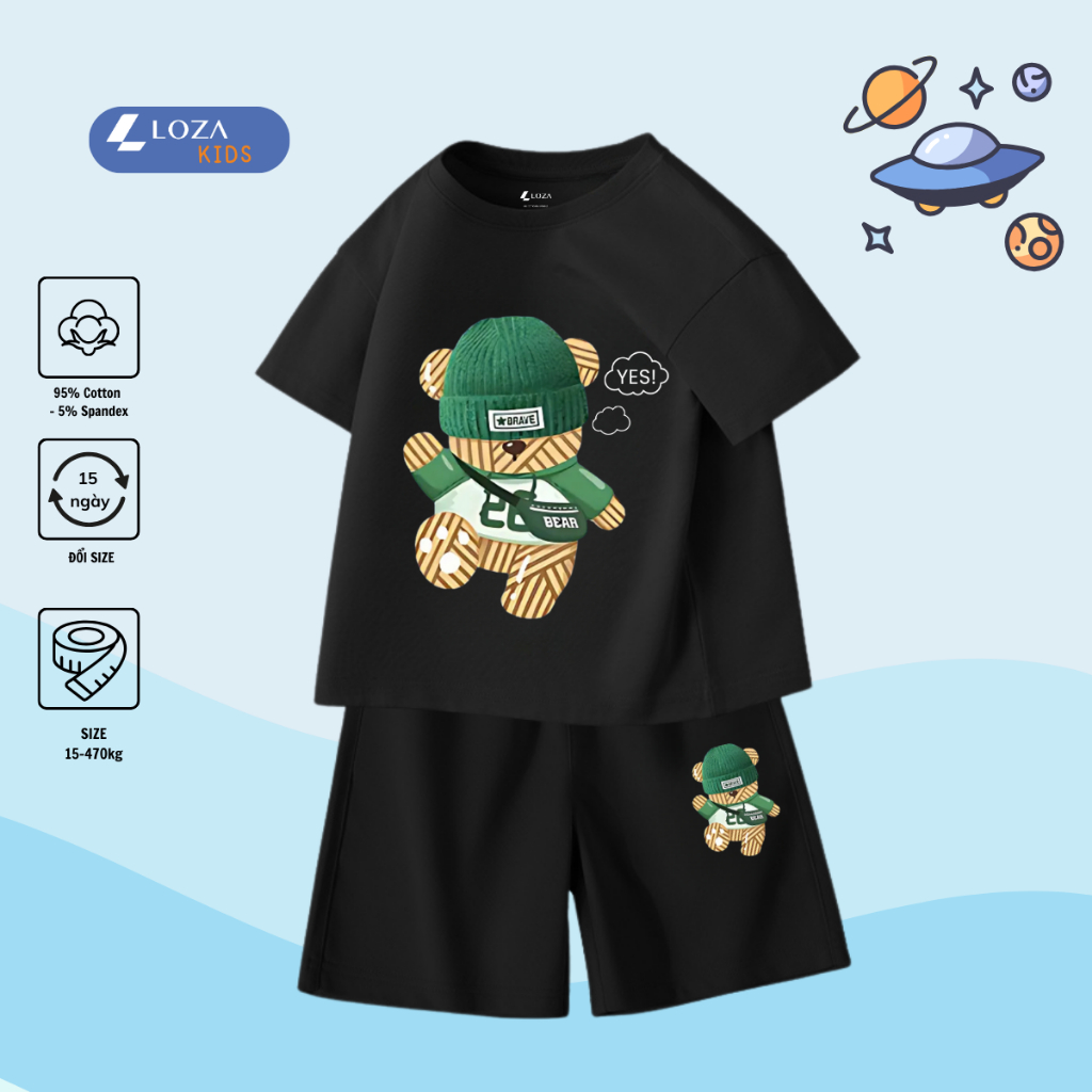 Bộ đồ bé trai in hình 