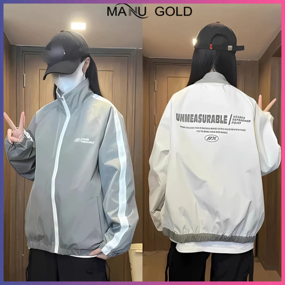 Áo khoác gió nam nữ, áo khoác dù nam nữ 2 mặt chất liệu gió tráng bạc chống nước_thumbnail_3