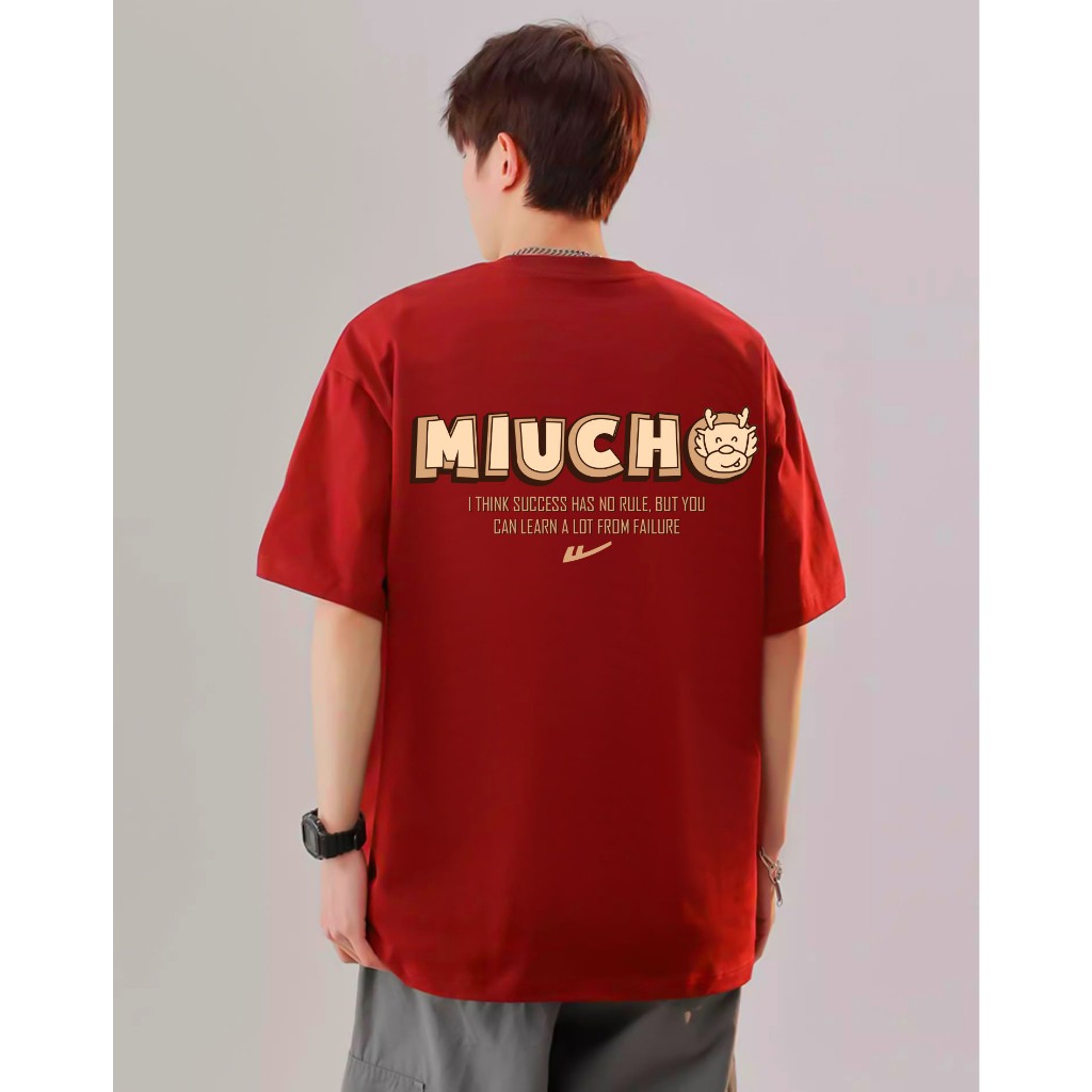 Áo thun nam form rộng local brand ATD821 Miucho Man tay ngắn vải cotton cổ tròn in typography_thumbnail_3