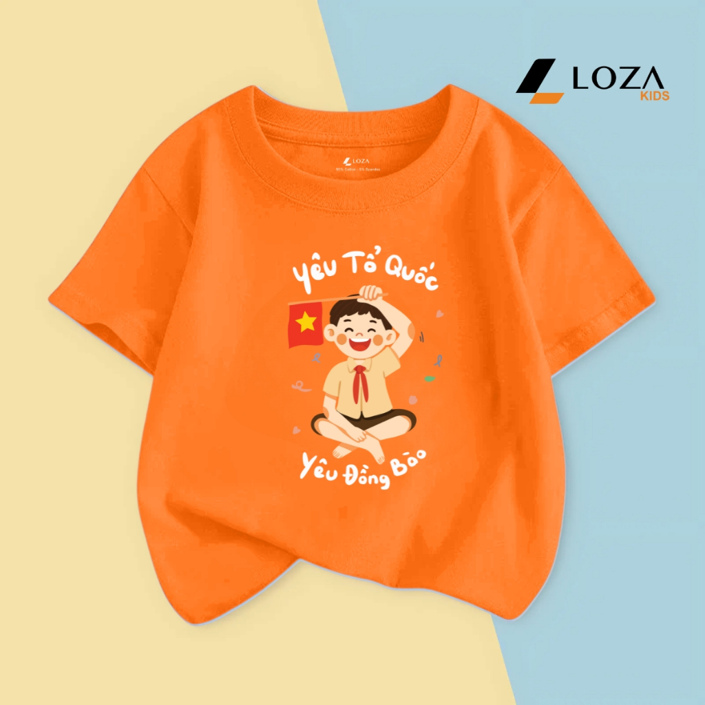 Áo thun trẻ em in hình 'Bé trai Yêu Tổ Quốc - Yêu đồng bào' - Loza Kids AT3174_thumbnail_4
