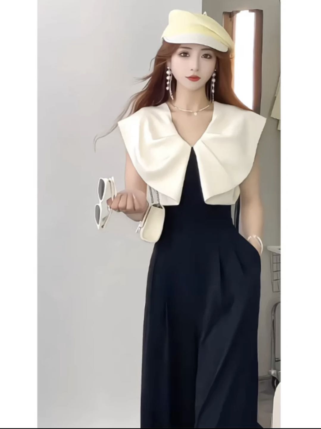 Jumpsuit dài ống rộng họa tiết phối màu sang trọng_thumbnail_9