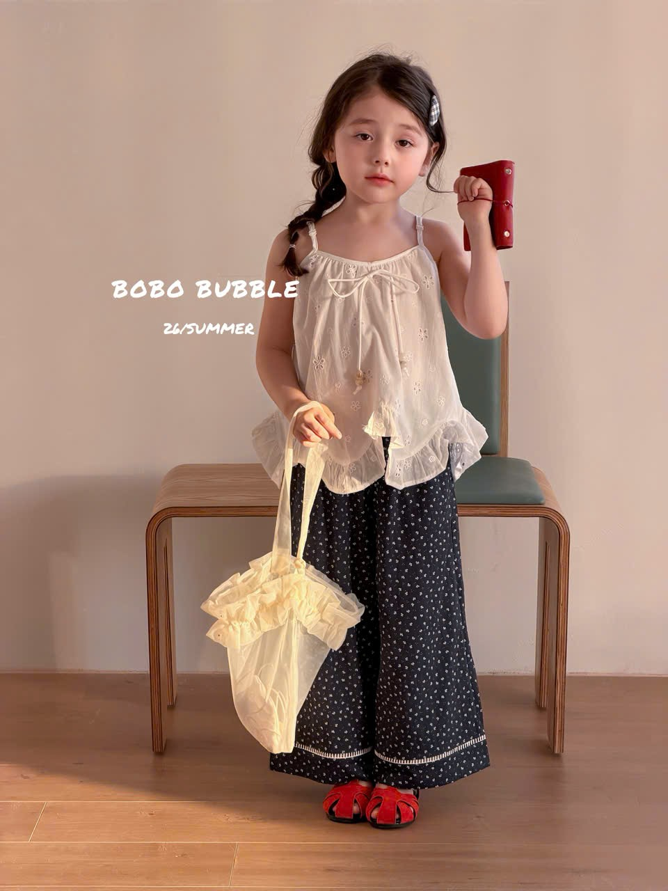 C188 - Áo 2 dây có nơ màu trắng hãng BB (sz 90-140)