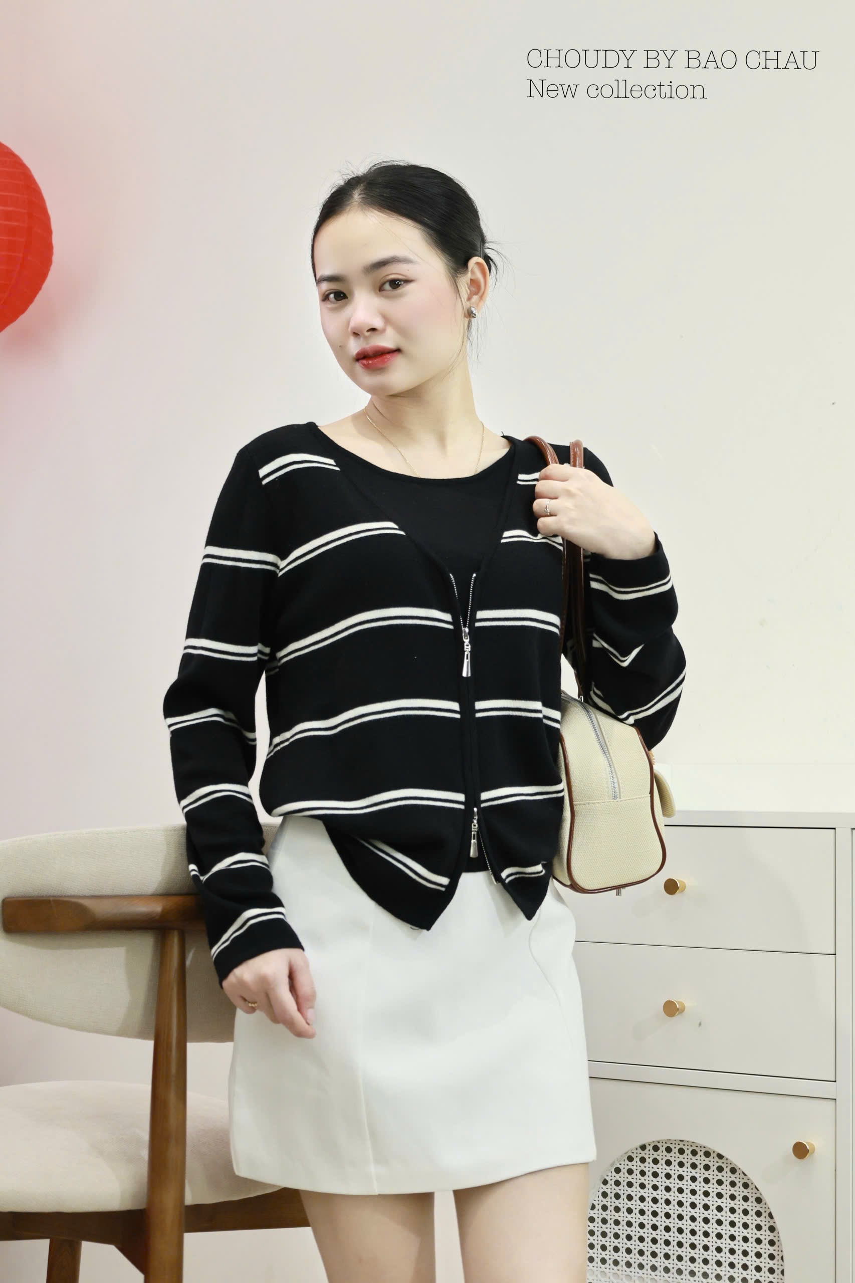 SALE A627 ÁO DỆT KIM TAY DÀI ĐEN