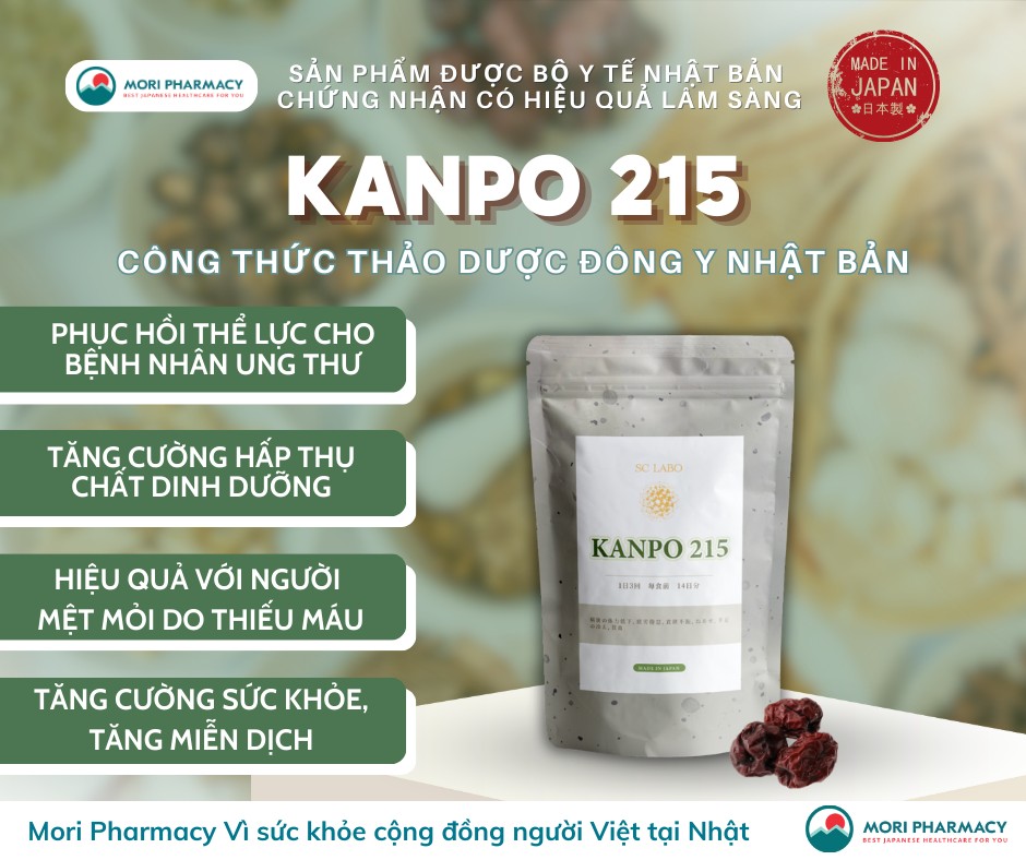 Kanpo 215 - Bổ huyết, tăng miễn dịch, chống suy nhược nặng như sau phẫu thuật, ung thư, ốm