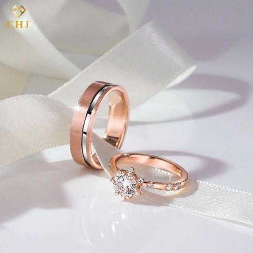 Cặp Nhẫn Cưới Kim Cương Vàng 14K CHJ503_thumbnail_0
