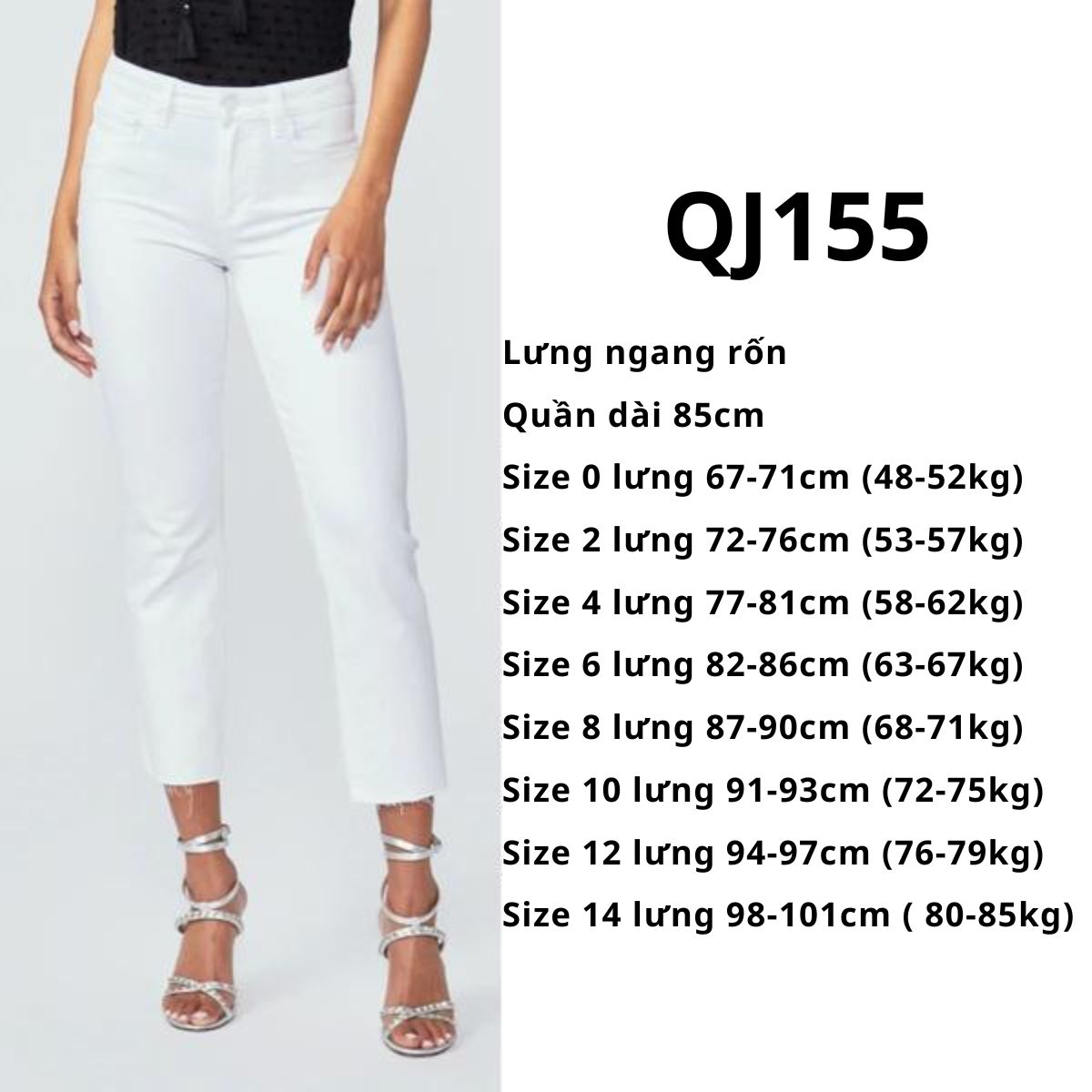 QJ155 - JEANS TRẮNG - ĐỨNG LỬNG