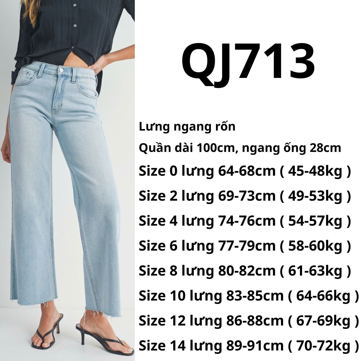 QJ713 JEANS SUÔNG SÁNG