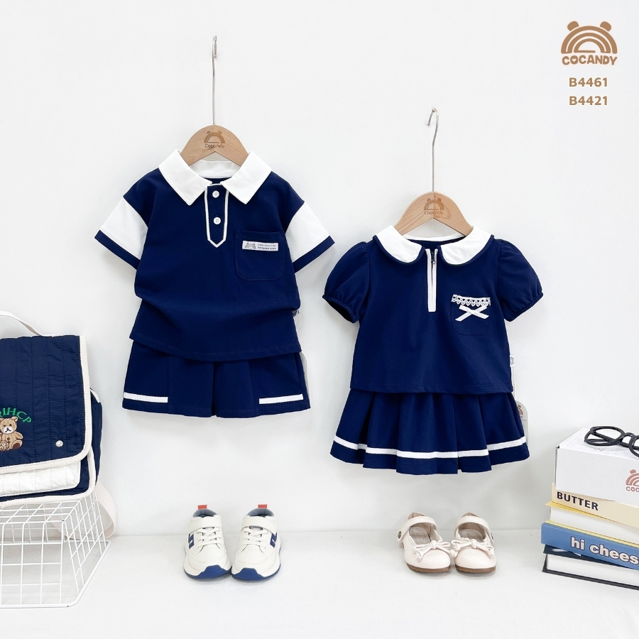 Bộ cộc XANH THAN polo cổ sen khóa + chân váy_thumbnail_2