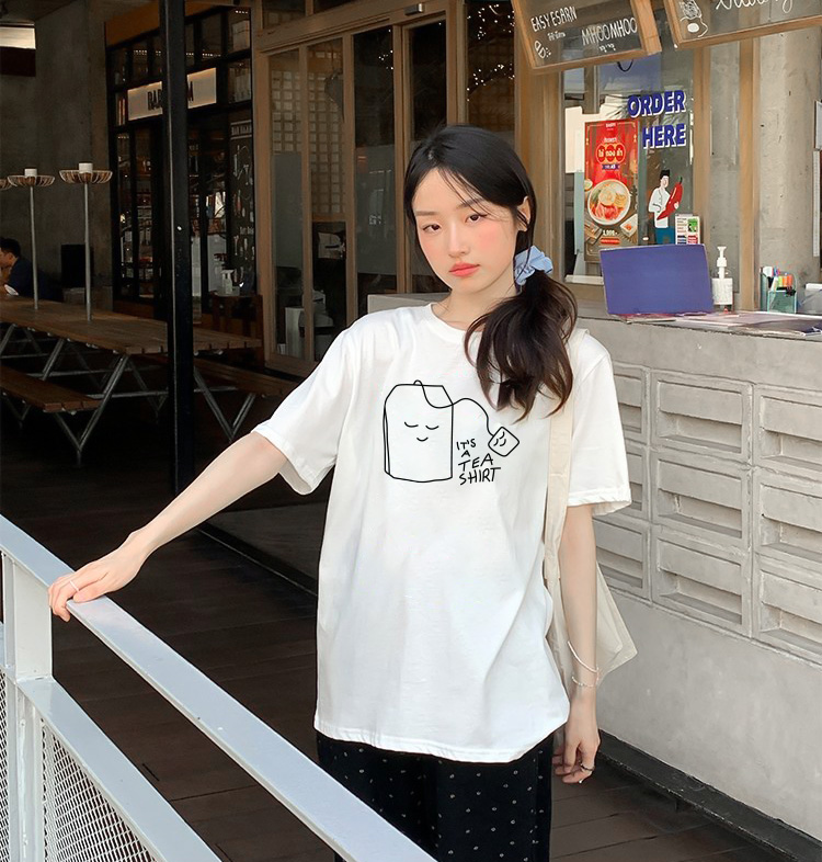 Áo thun nữ form vừa regular nhiều màu sắc ARD1488 Miucho Chic vải cotton cổ tròn in artwork_thumbnail_4