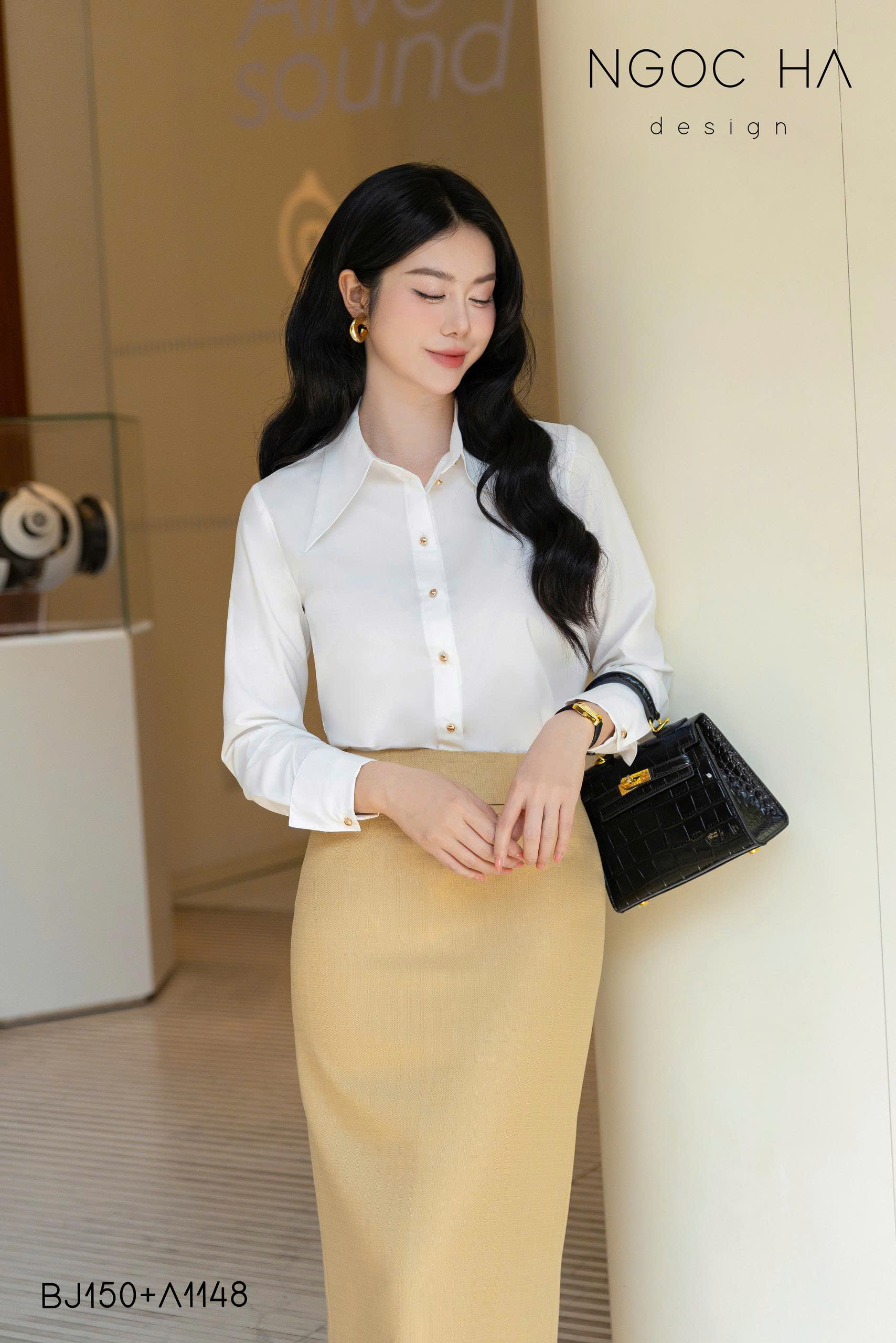 Louis Top_ Áo Sơ Mi Lật Gấu Tay Cúc Đồng A1148_thumbnail_1