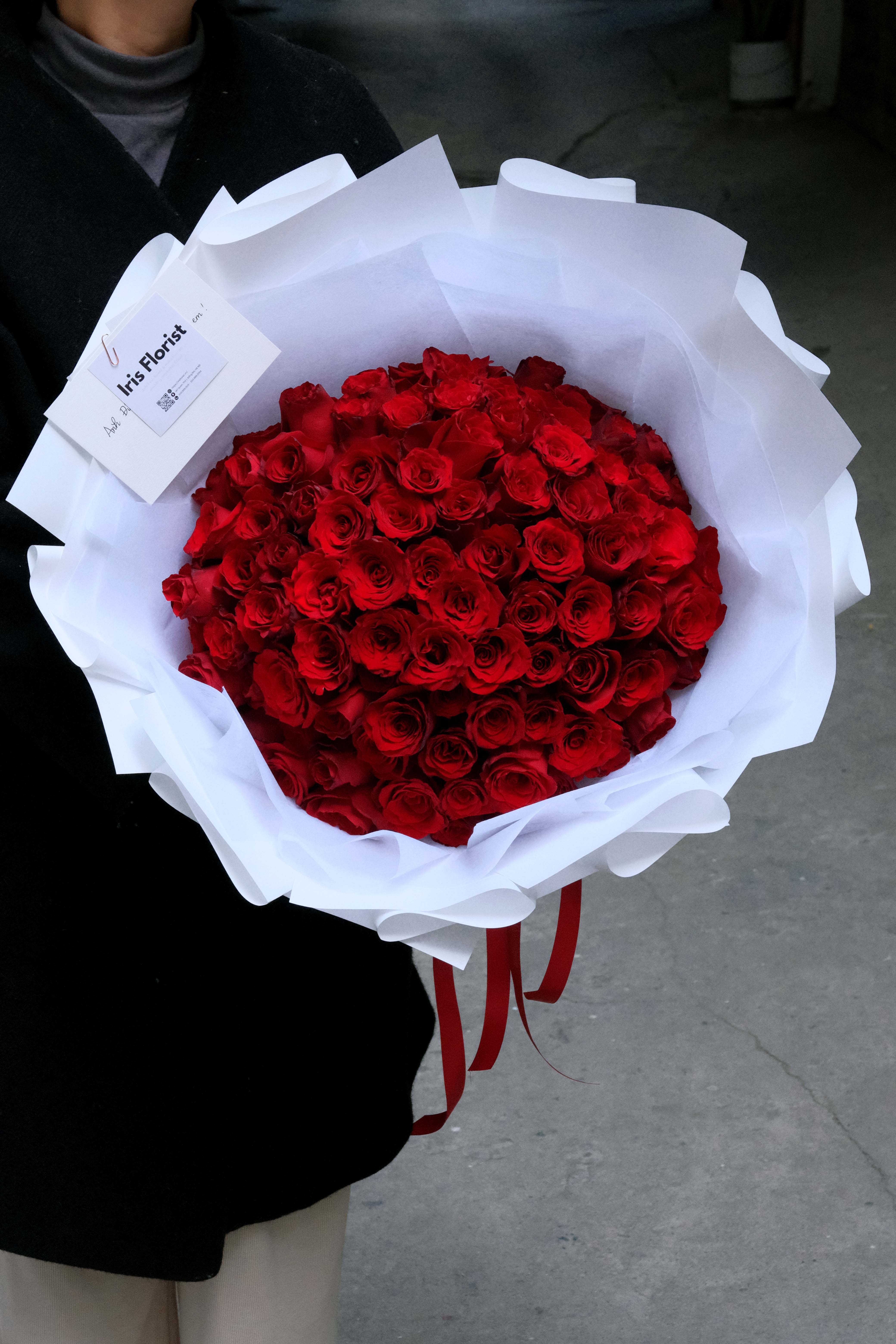 Bó hồng đỏ Đà Lạt - 100 Bông Red Rose