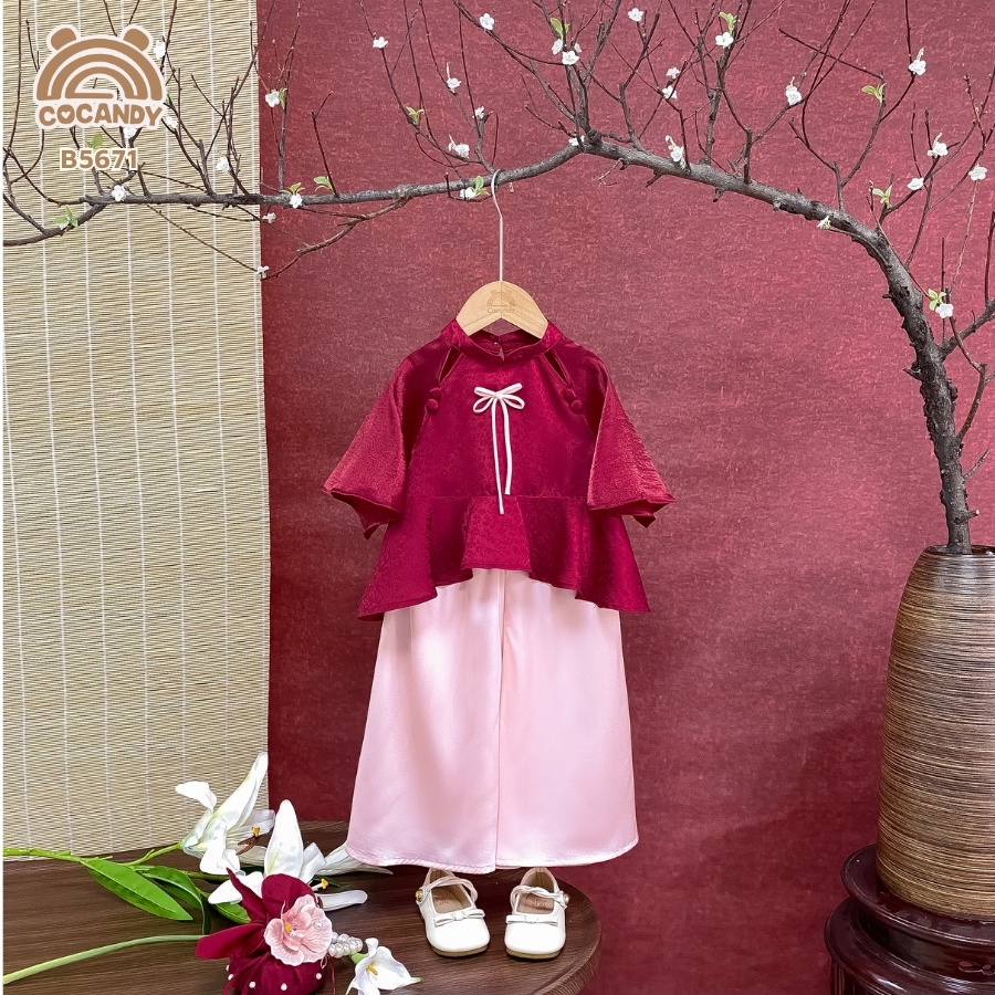 Bộ áo dài ĐỎ Nguyệt Như