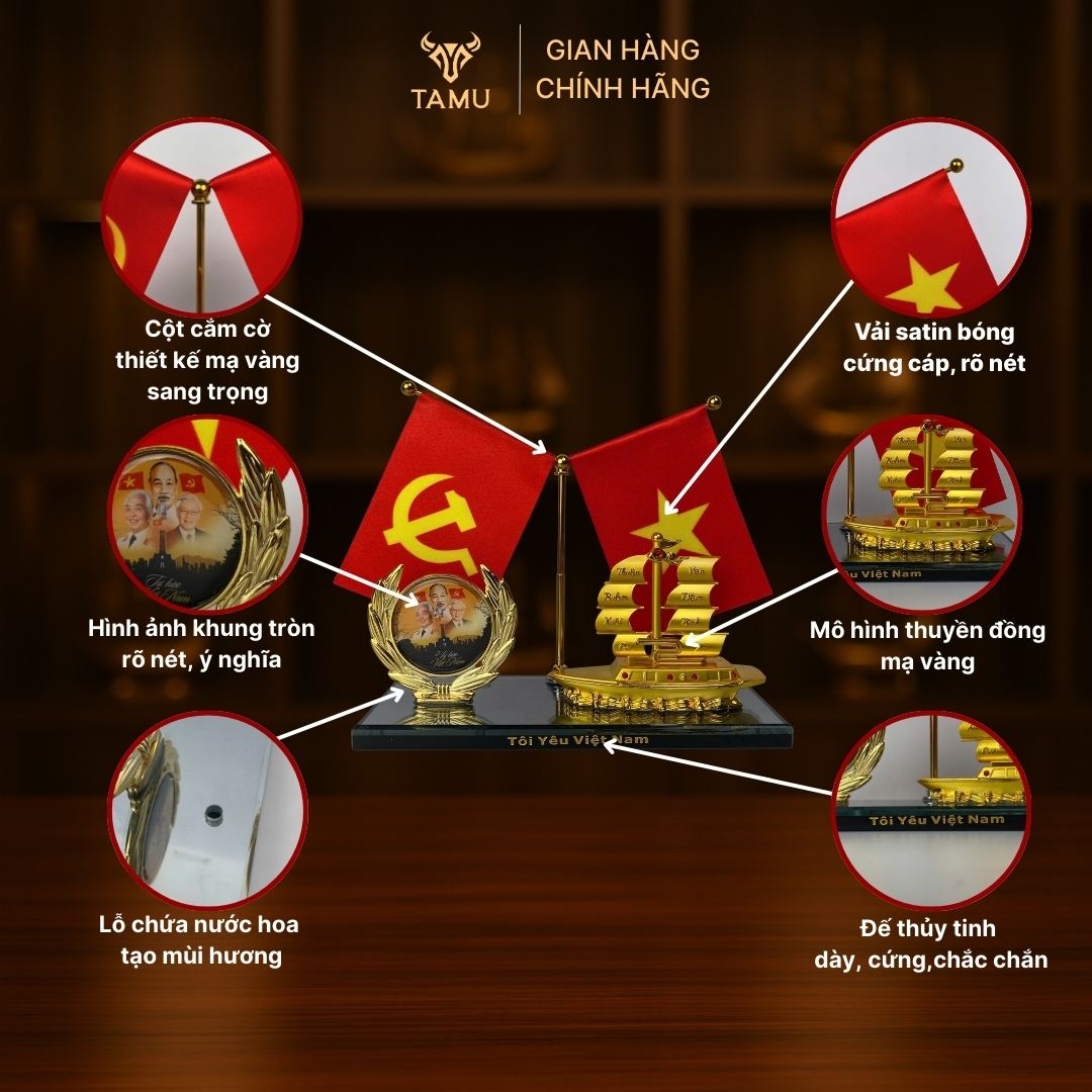 Mô Hình Thuyền Vàng Cờ Tổ Quốc Cờ Đảng_thumbnail_4