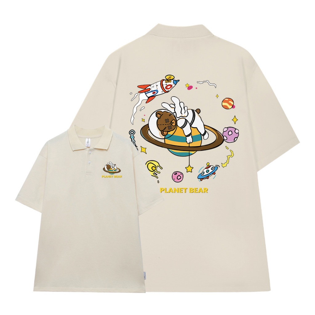 Polo nam đứng form tôn dáng PLD407 Miucho Man tay ngắn vải cotton Cổ trụ in graphic_thumbnail_0