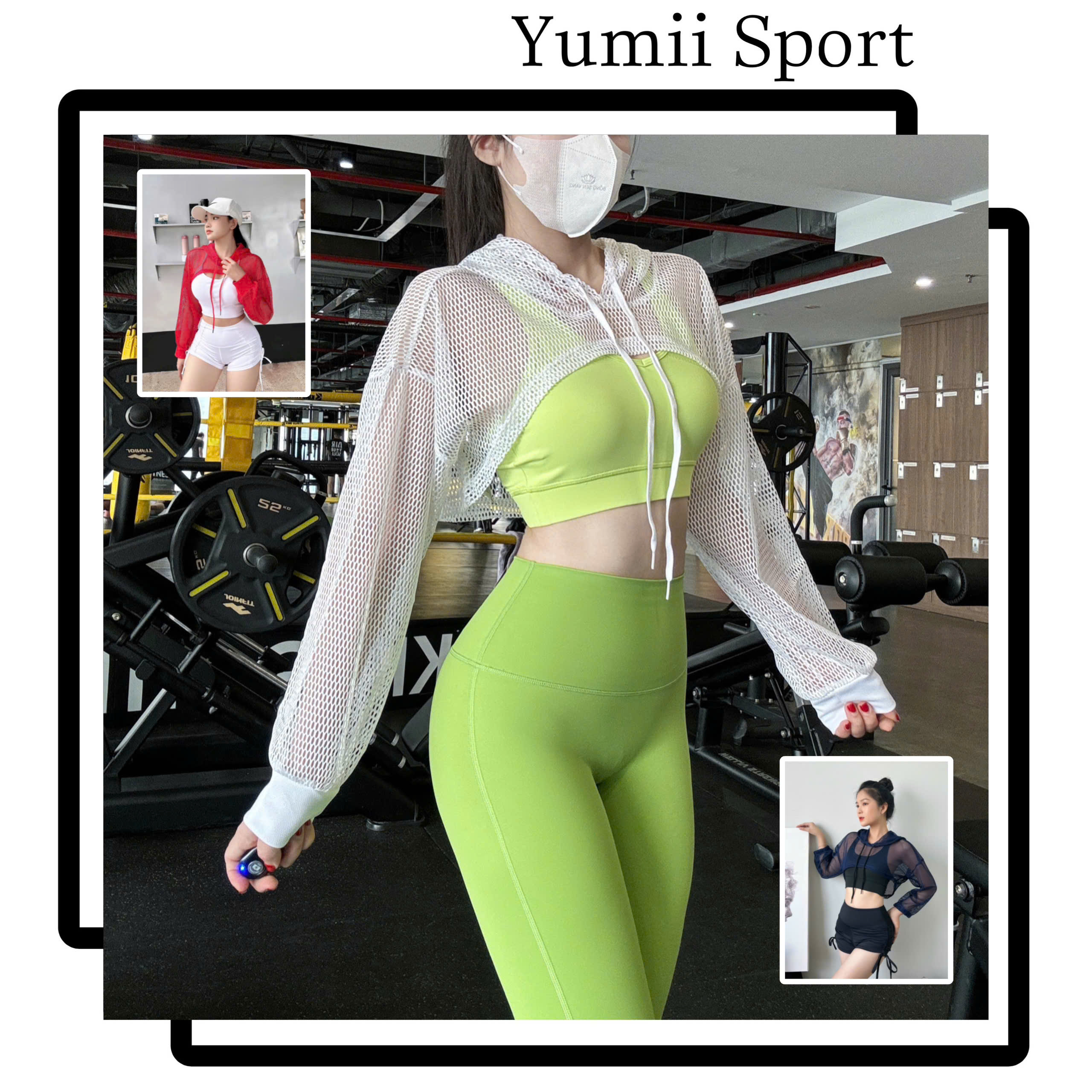 Áo Tank Thể Thao Lưới Mè Dáng Croptop Có Nón Mặc Ngoài_thumbnail_6