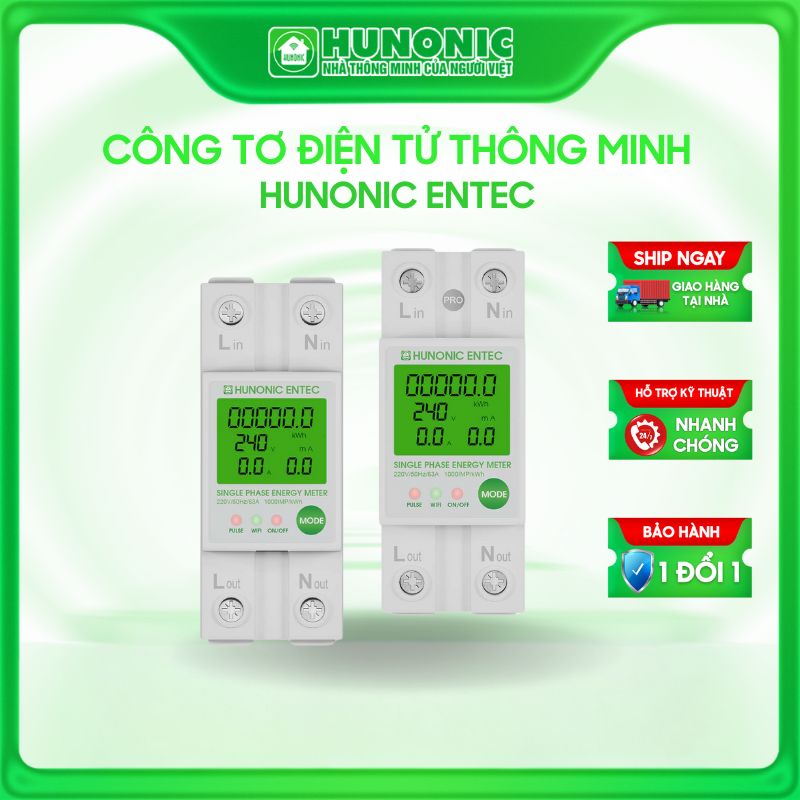 Công tơ điện Wifi thông minh Hunonic Entec Pro