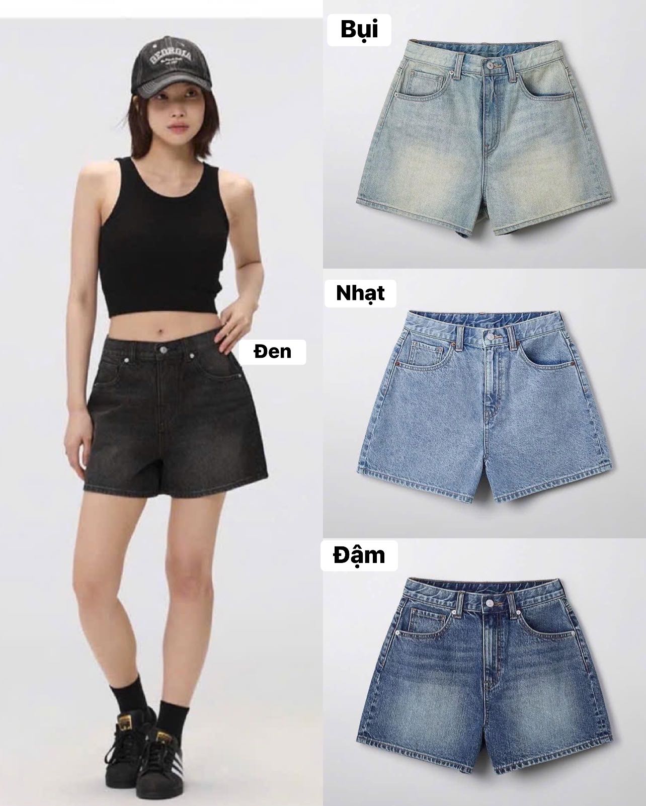 K21 SHORT JEAN XUẤT HÀN 4 MÀU ( bụi , đậm , nhạt , đen ) -SALE 0809