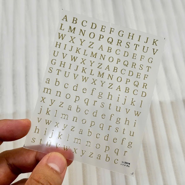 Sticker nail 5D chữ to3314 vàng gold