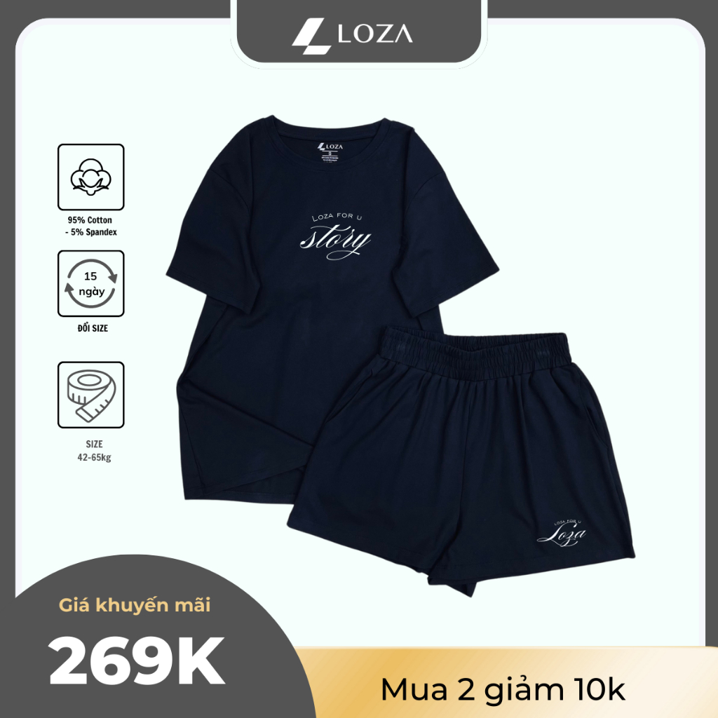 [Form rộng] Bộ đồ nữ cộc tay mùa hè - Set đồ thun nữ thời trang LOZA G0290_thumbnail_7