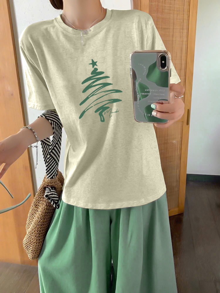 Áo thun nữ giáng sinh noel form vừa regular vải cotton 4c thoáng mát 1765 Miucho Chic Chic in artwork_thumbnail_6