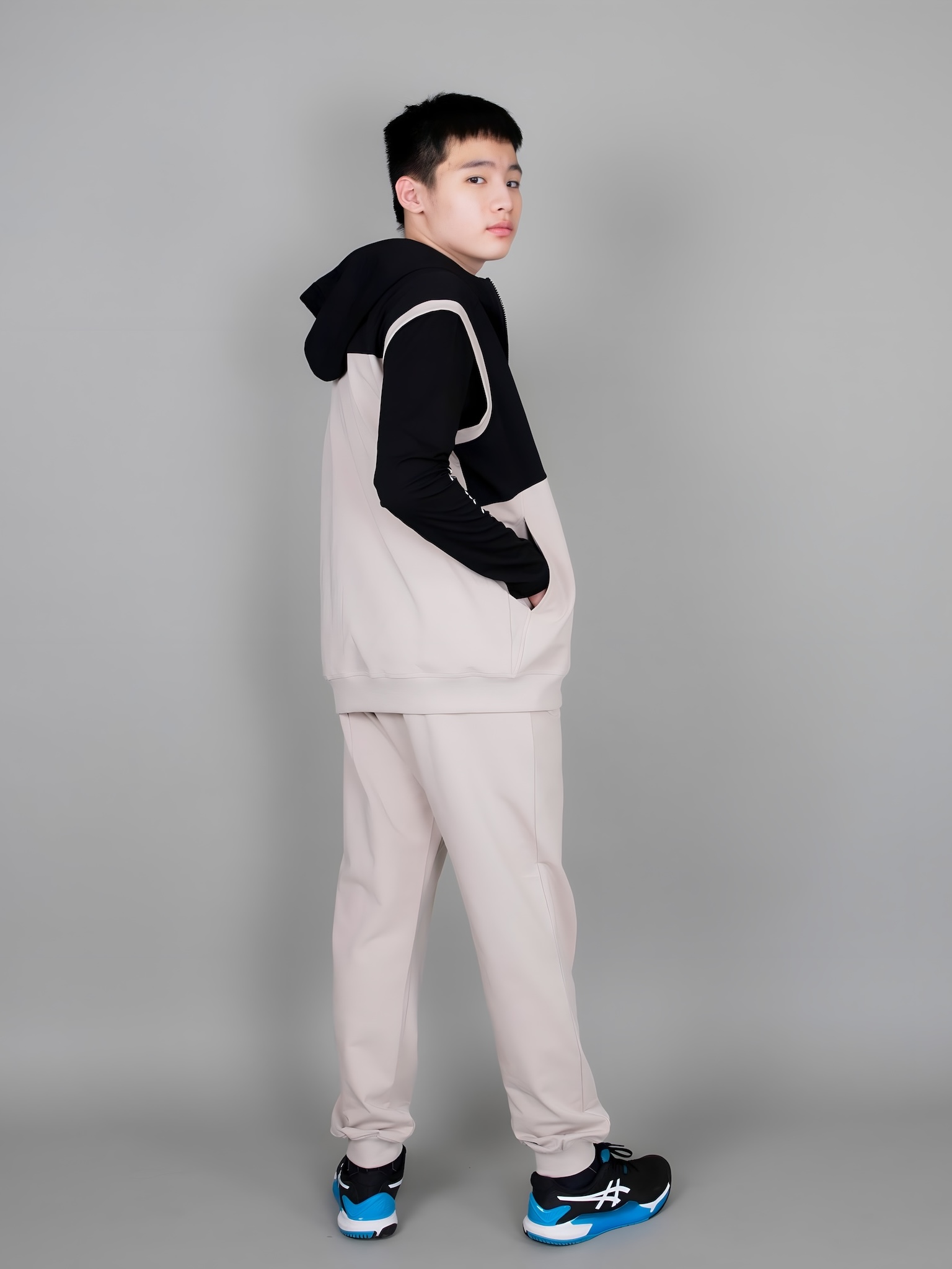 Áo khoác gile be phối đen_thumbnail_4