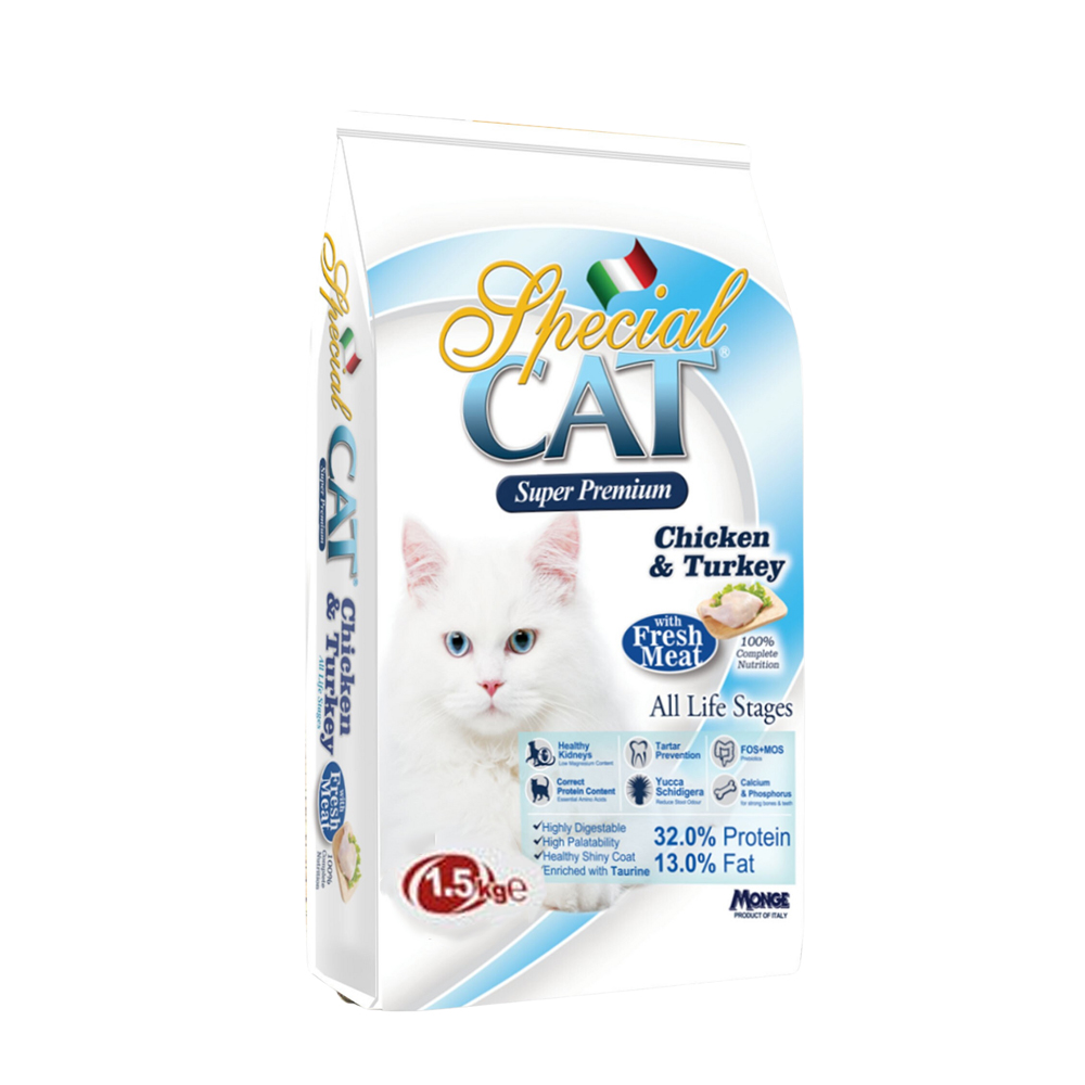 Thức ăn cho mèo Monge SPECIAL CAT all life stage with chicken & Turkey 1.5kg
