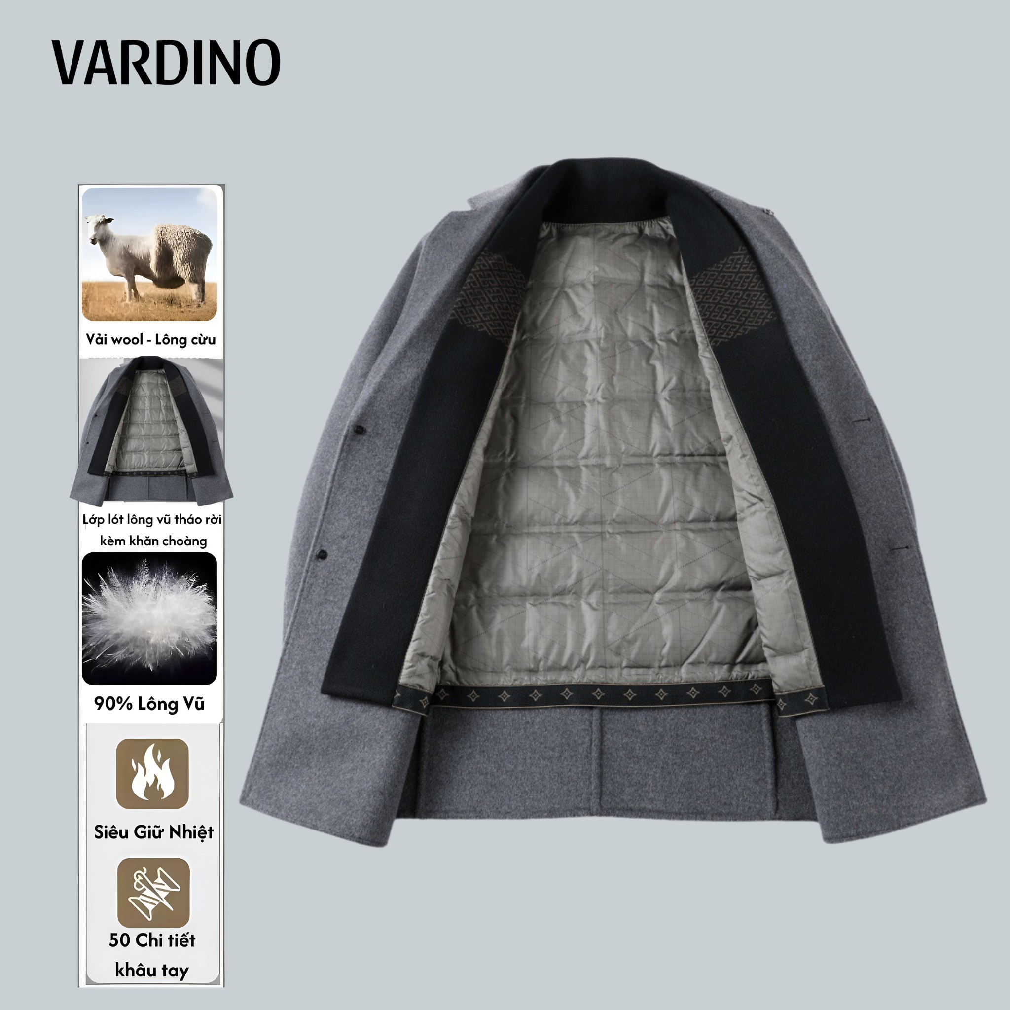 Áo khoác Mangto lót lông vũ, lông cừu D06_thumbnail_6