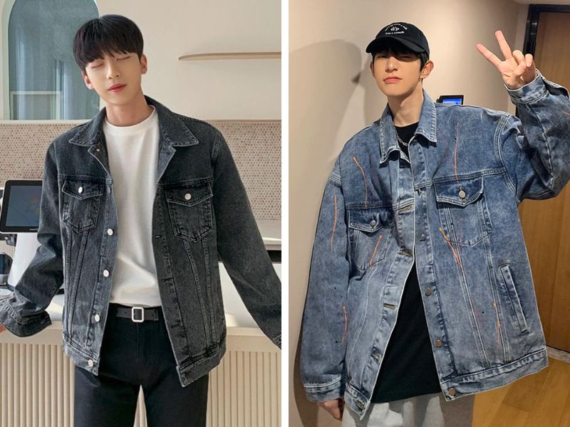 Áo khoác jean nam form rộng, oversize
