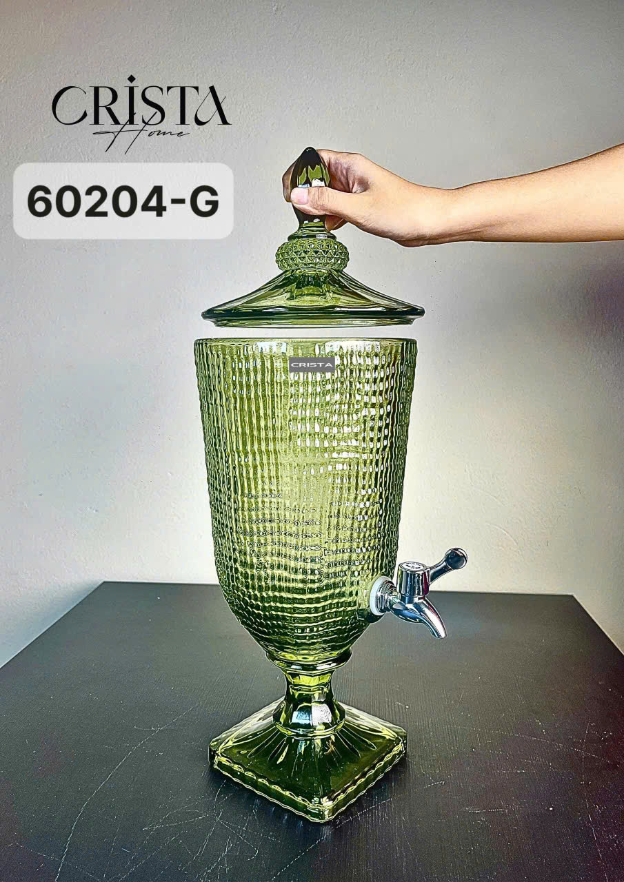 Bình thủy tinh CRISTA HOME vân lưới dập nổi có vòi triết  3.3L_thumbnail_18