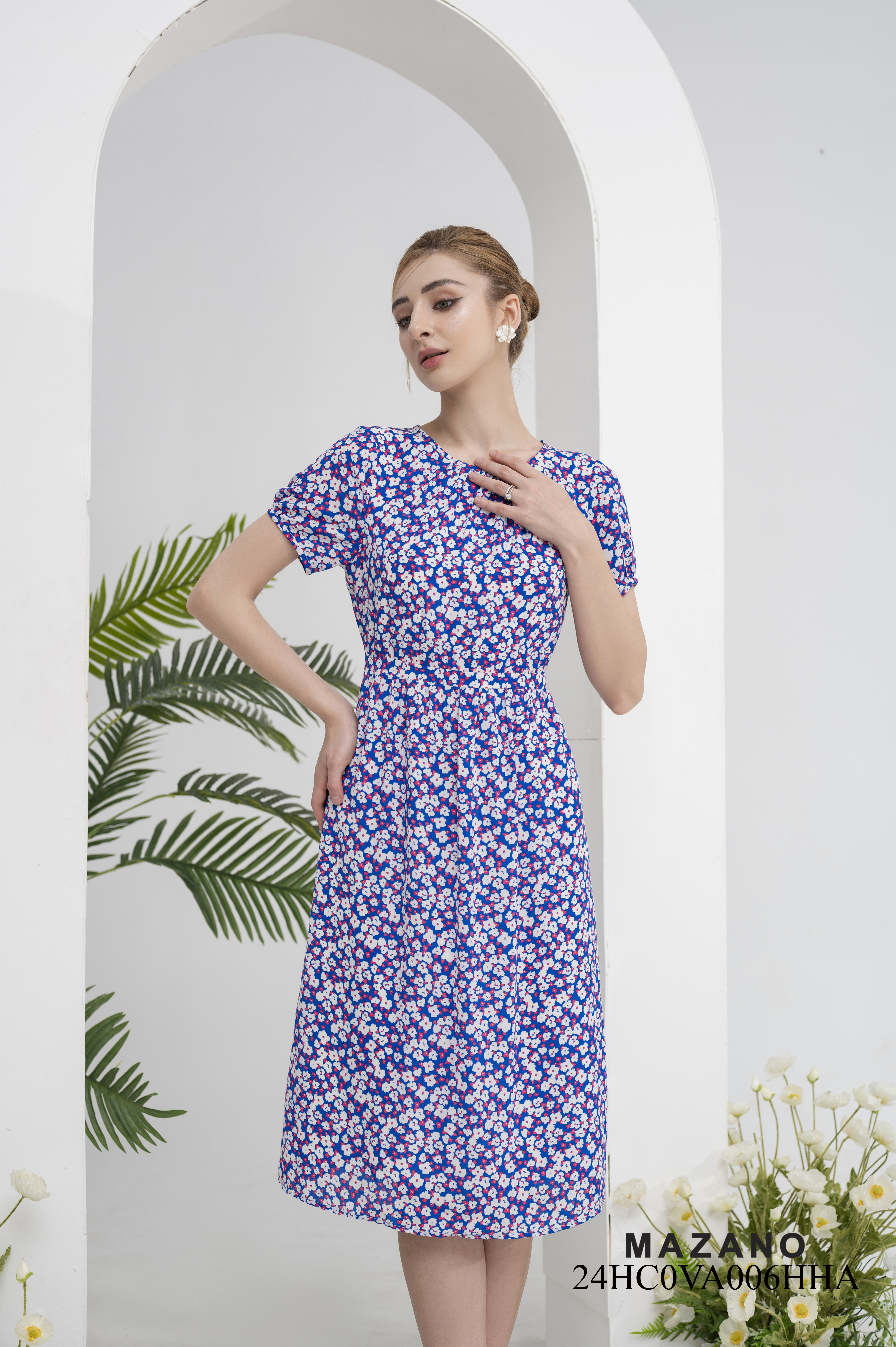 Đầm dạo phố hoa nhí xếp nhún chân_thumbnail_2