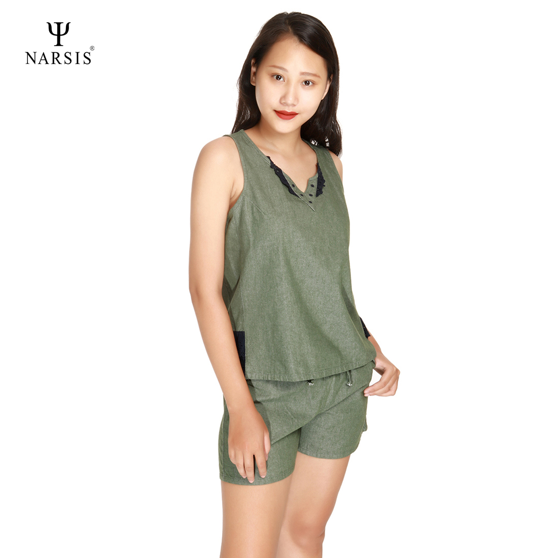 BỘ HÈ NỮ M8030 NARSIS CHẤT LIỆU JEAN BỀN BỈ, CÁ TÍNH, TRẺ TRUNG, THỜI TRANG, TRẺ TRUNG, THỜI TRANG