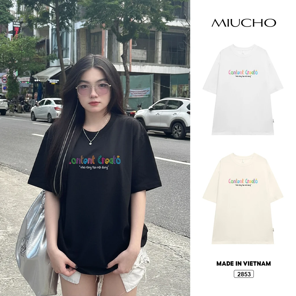 Áo thun form rộng nam nữ Miucho Club vải dày dặn thoáng mát thoải mái cả ngày basic style 2853