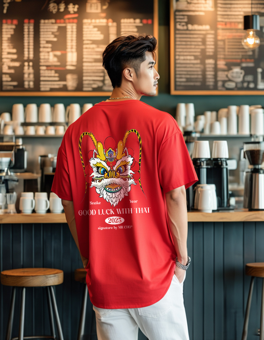 Áo phông nam form rộng 1874 Miucho Iconic vải cotton 4c thoáng mát cổ tròn in mix_thumbnail_3