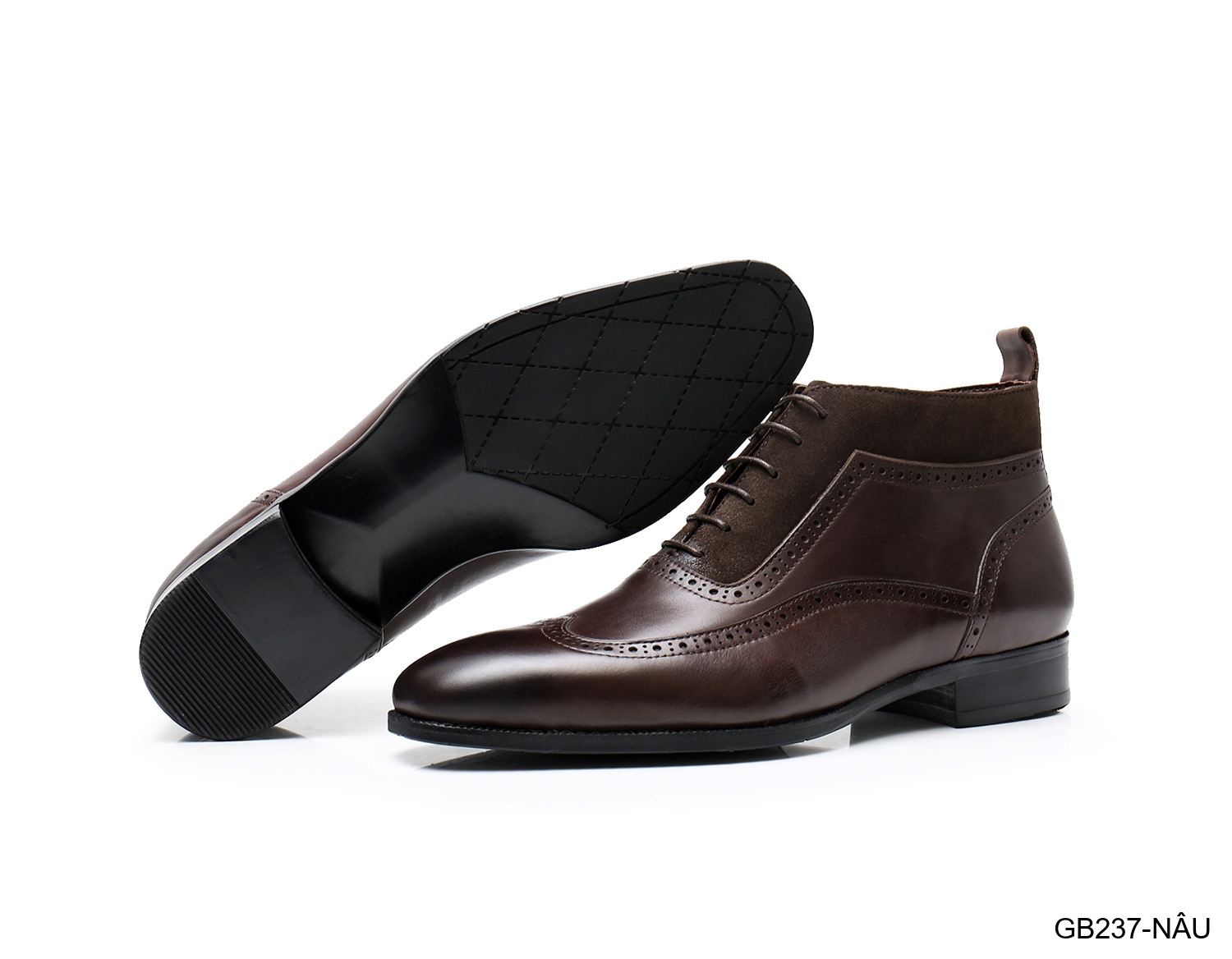 GB237 - Giày Chelsea Nam Da Bò Phong Cách Anh Quốc Đế Cao Su Chống Trượt Màu Đen Nâu_thumbnail_22