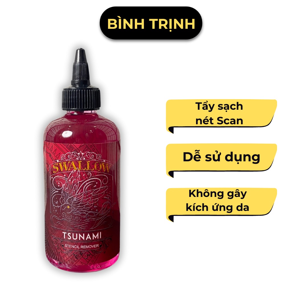 Nước Tẩy Scan Xăm Hình Tsunami Swallow – Stencil Remover Sơn Én 8oz