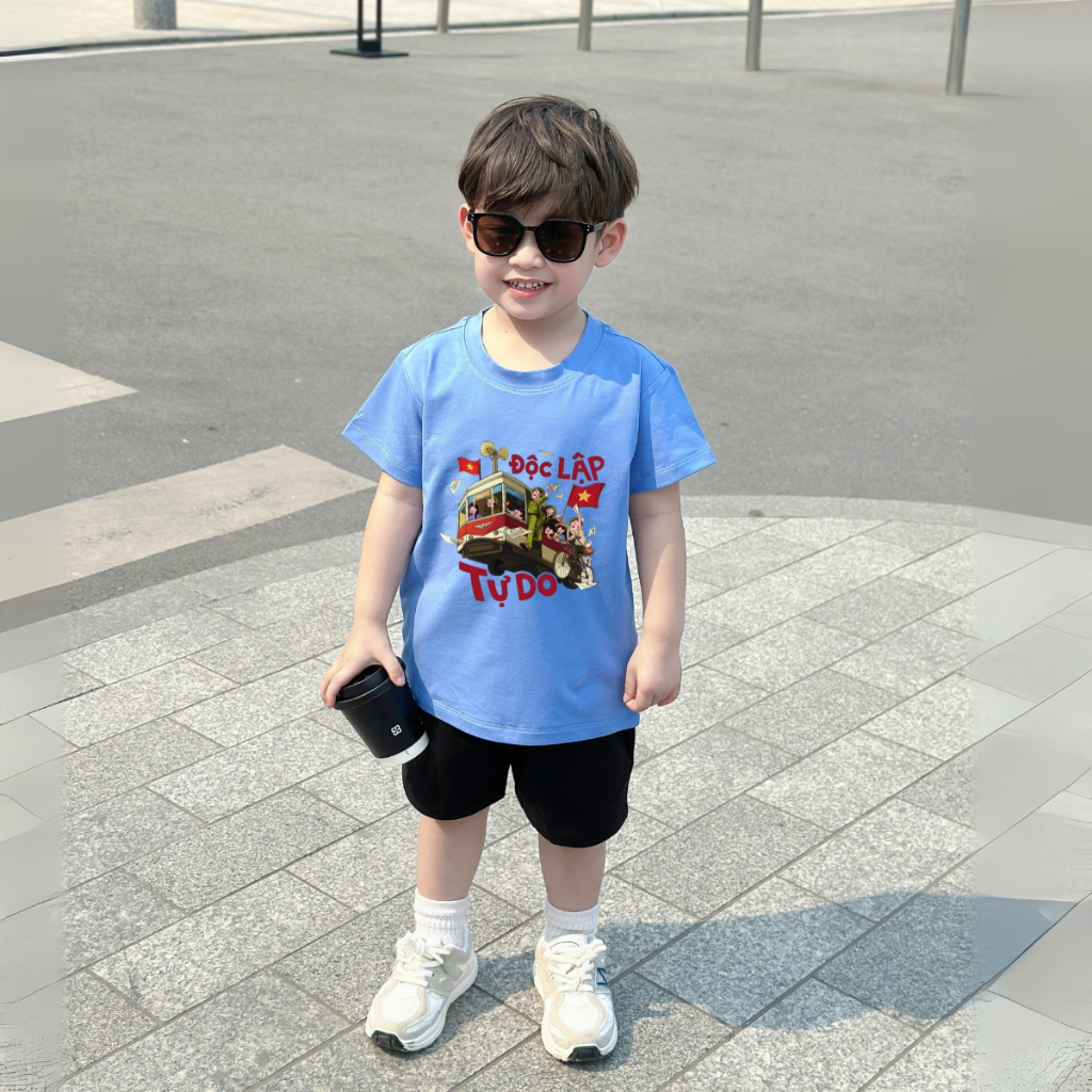 Bộ đồ bé trai in hình 'Cờ đỏ Sao vàng - Độc lập Tự Do' - Loza Kids BD032_thumbnail_2