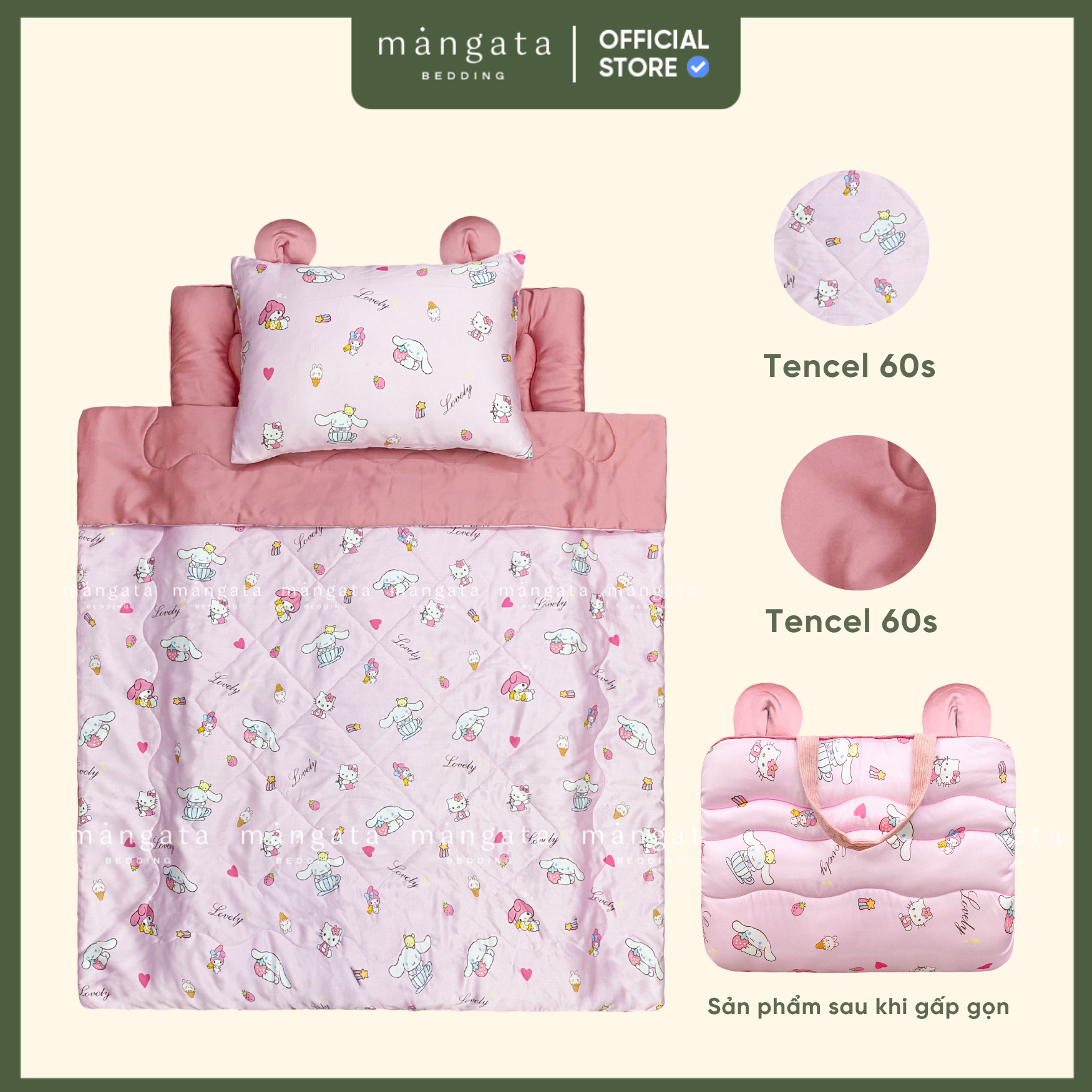 Mẫu Kitty thỏ - Bộ chăn gối gấp gọn đi học_thumbnail_1