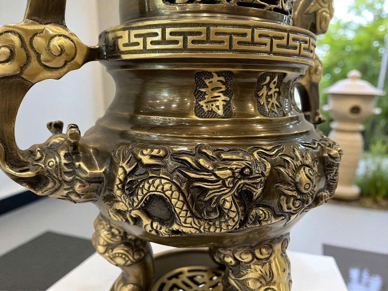 Bộ ngũ sự đúc đồng vàng thau tinh xảo cao 65cm _thumbnail_1