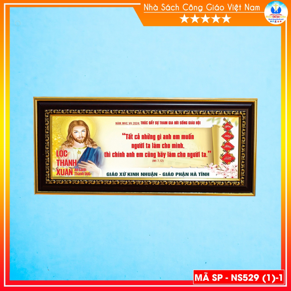 Khung gỗ treo lộc xuân lời Chúa NS530 - Làm theo yêu cầu_thumbnail_2