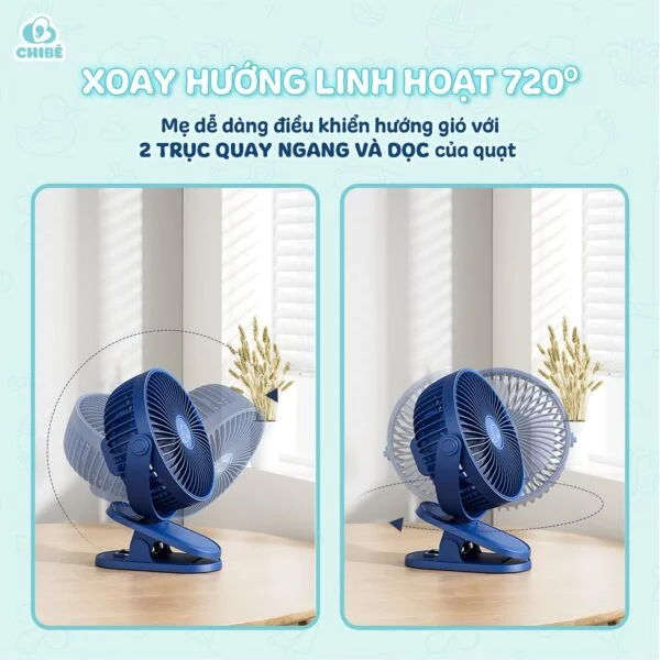 QUẠT KẸP TÍCH ĐIỆN CHIBÉ - Xanh Than_thumbnail_3