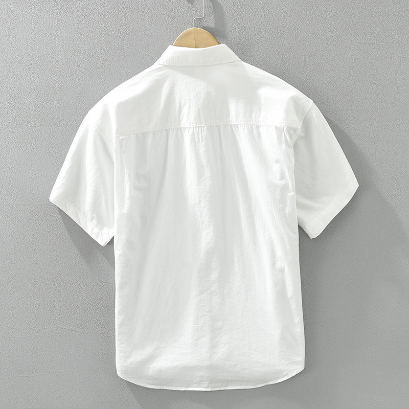 Áo Sơ Mi Nam Ngắn Tay Kiểu Nhật – In Họa Tiết Nghệ Thuật, Form Rộng, Cotton Thoáng Mát