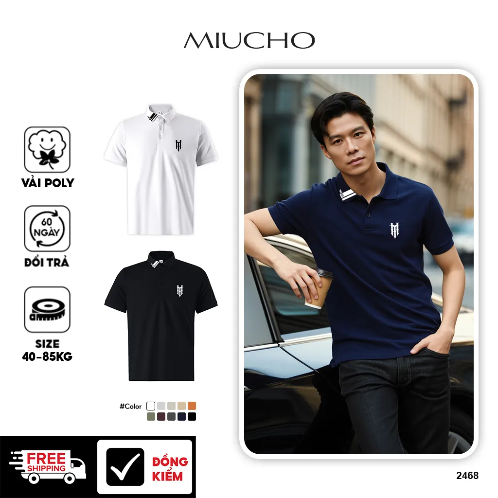 Áo polo cá sấu form vừa 2468 Miucho Iconic phong cách basic trẻ trung chất vải thoáng mát