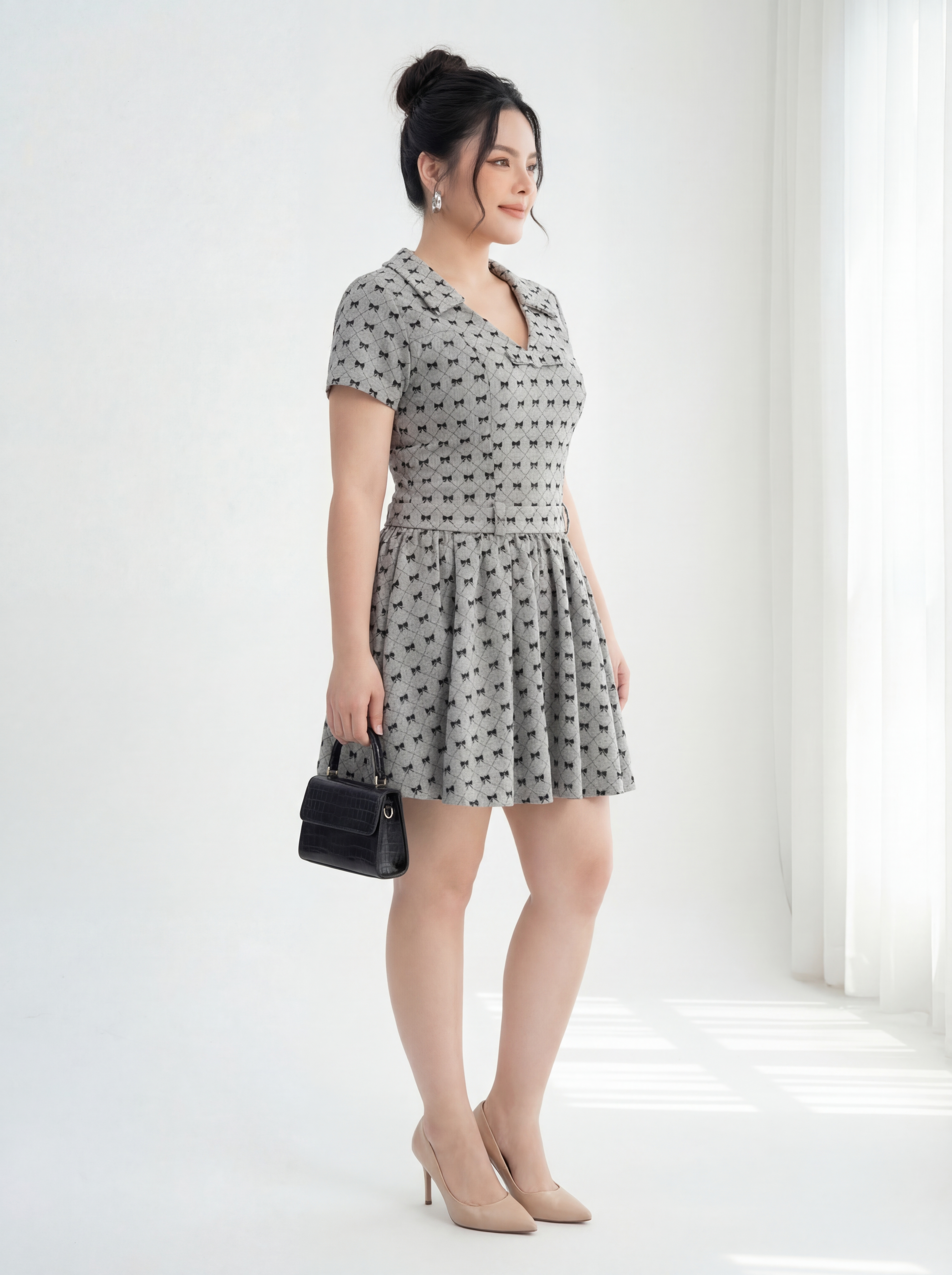 BIGSIZE NỮ - Đầm dáng A tùng bí V-DA209_thumbnail_1