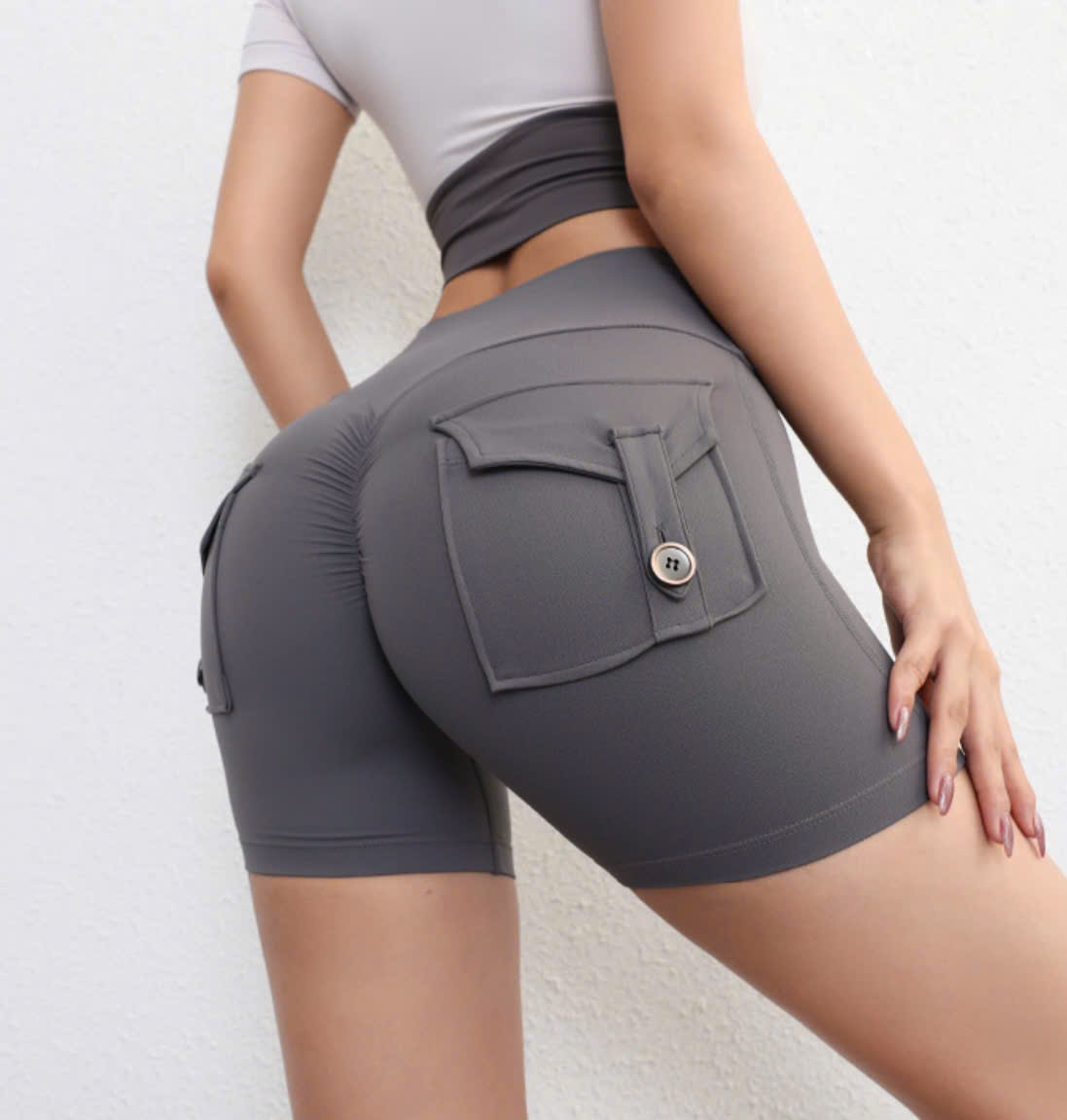 Quần Đùi Thể Thao Lulu Túi Hộp, Dáng Ôm Body, Có Chun Mông Hack Dáng_thumbnail_8
