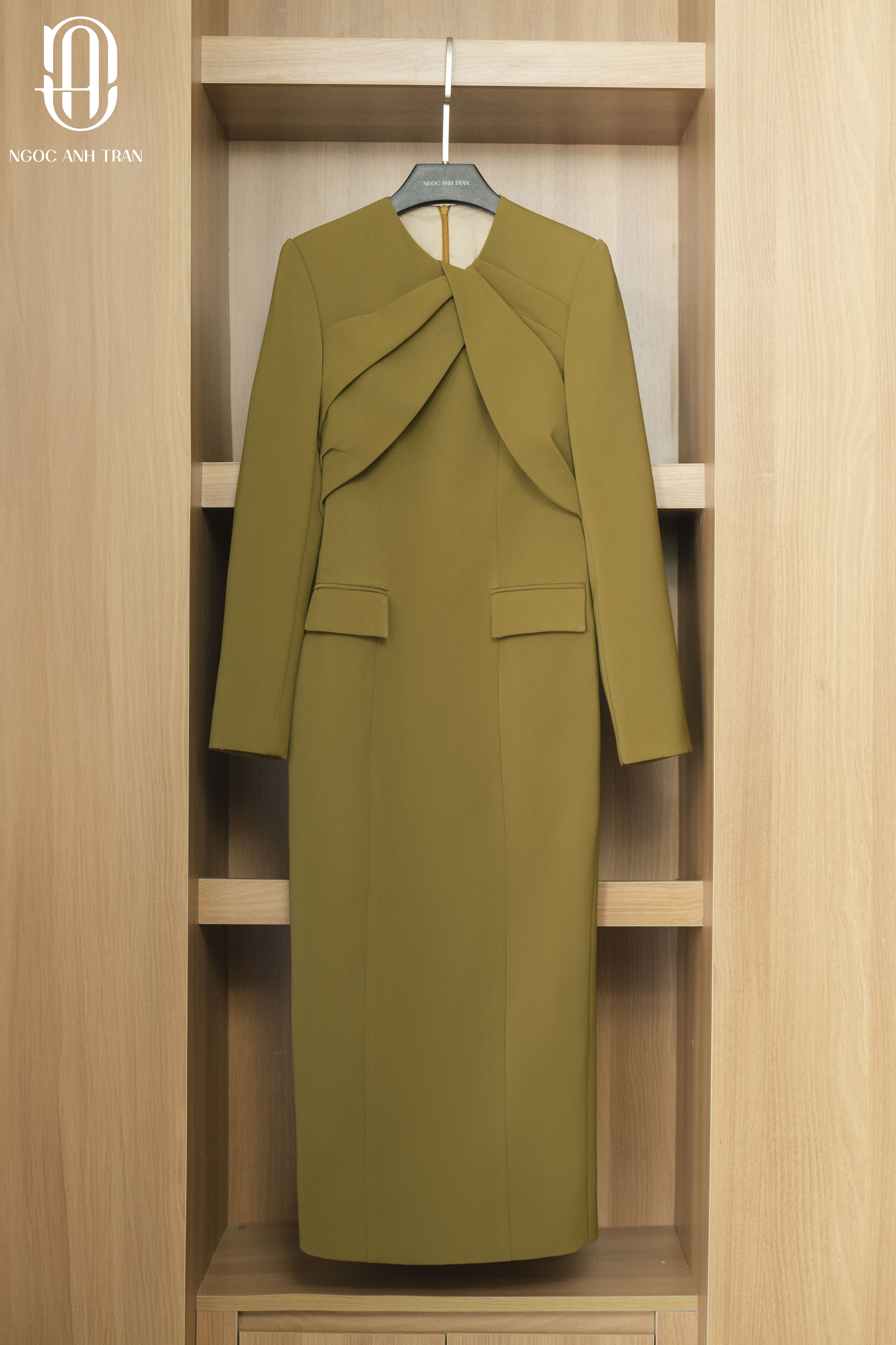 D159 - Đầm xanh rêu dài tay_thumbnail_8